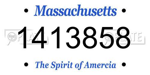 1413858 Massachusetts License Plate
