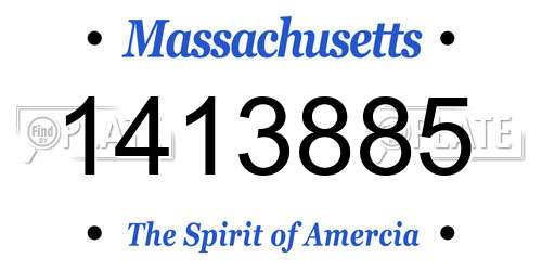 1413885 Massachusetts License Plate
