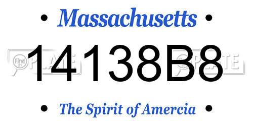 14138B8 Massachusetts License Plate