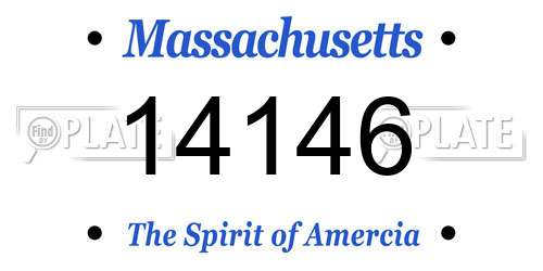 14146 Massachusetts License Plate