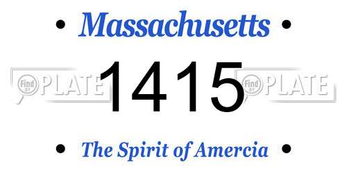1415 Massachusetts License Plate