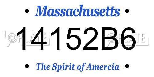 14152B6 Massachusetts License Plate