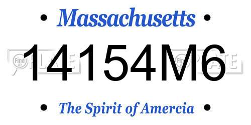 14154M6 Massachusetts License Plate