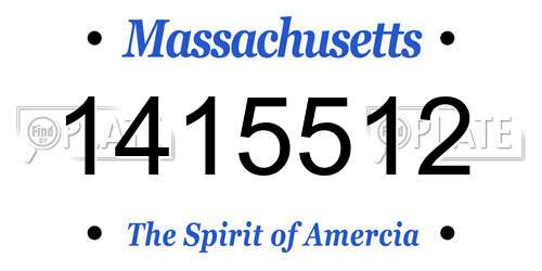 1415512 Massachusetts License Plate