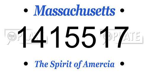 1415517 Massachusetts License Plate
