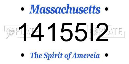 14155I2 Massachusetts License Plate