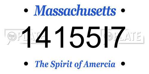 14155I7 Massachusetts License Plate