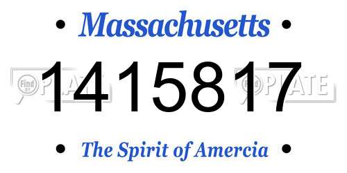 1415817 Massachusetts License Plate