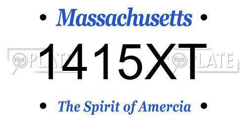 1415XT Massachusetts License Plate