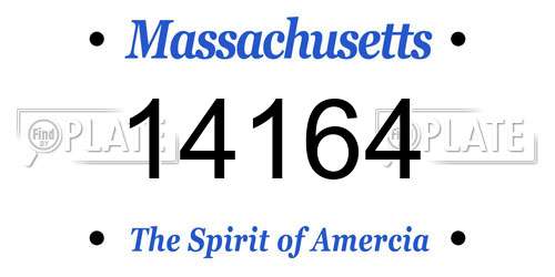 14164 Massachusetts License Plate