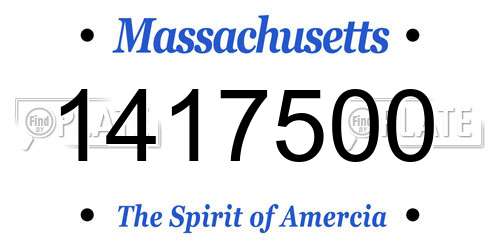 1417500 Massachusetts License Plate