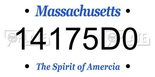 14175D0 Massachusetts License Plate