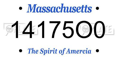 14175O0 Massachusetts License Plate