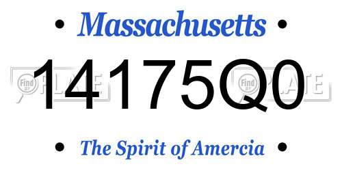14175Q0 Massachusetts License Plate