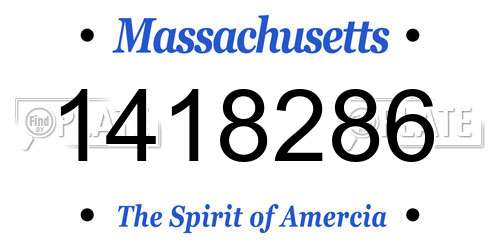 1418286 Massachusetts License Plate