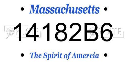 14182B6 Massachusetts License Plate