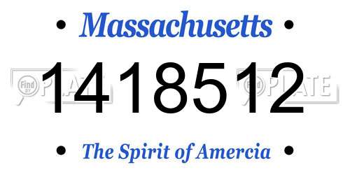 1418512 Massachusetts License Plate