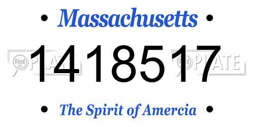 1418517 Massachusetts License Plate