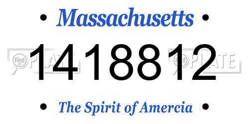 1418812 Massachusetts License Plate
