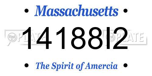 14188I2 Massachusetts License Plate