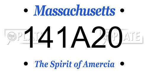 141A20 Massachusetts License Plate