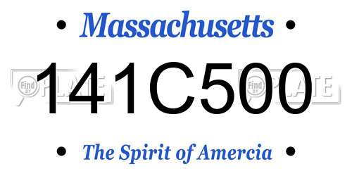 141C500 Massachusetts License Plate