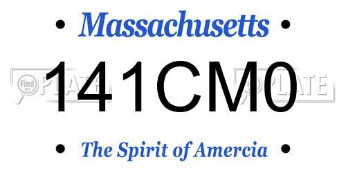 141CM0 Massachusetts License Plate