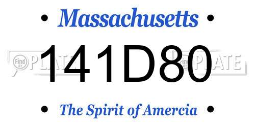 141D80 Massachusetts License Plate
