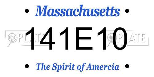 141E10 Massachusetts License Plate