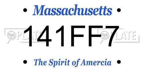 141FF7 Massachusetts License Plate