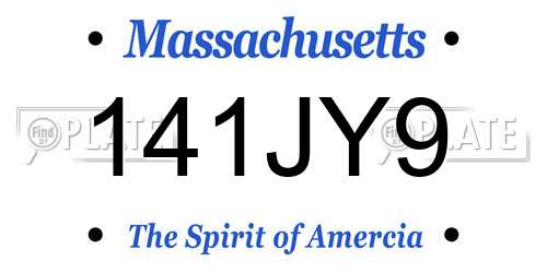141JY9 Massachusetts License Plate