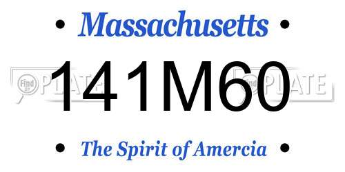 141M60 Massachusetts License Plate