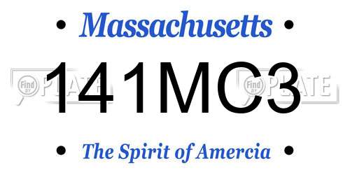 141MC3 Massachusetts License Plate