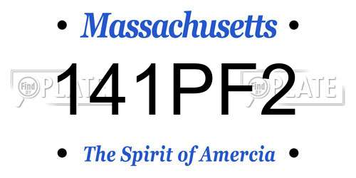 141PF2 Massachusetts License Plate