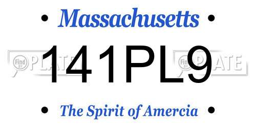 141PL9 Massachusetts License Plate