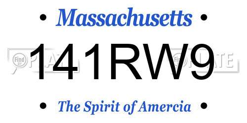 141RW9 Massachusetts License Plate