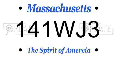 141WJ3 Massachusetts License Plate