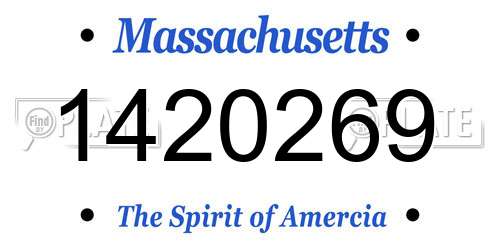 1420269 Massachusetts License Plate