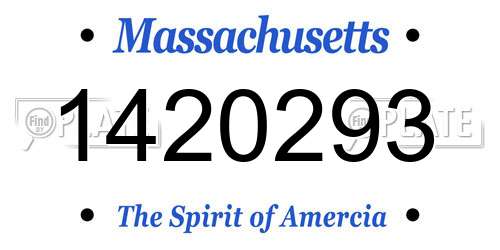 1420293 Massachusetts License Plate