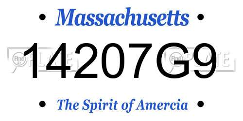14207G9 Massachusetts License Plate