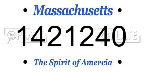 1421240 Massachusetts License Plate