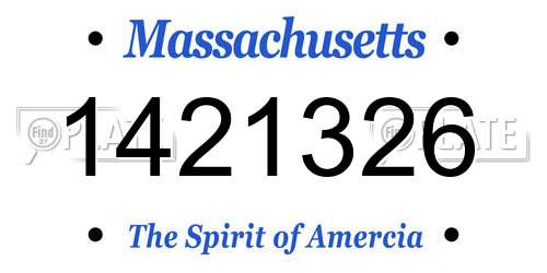 1421326 Massachusetts License Plate