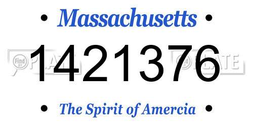 1421376 Massachusetts License Plate