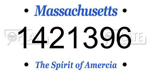 1421396 Massachusetts License Plate
