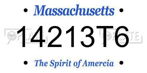 14213T6 Massachusetts License Plate