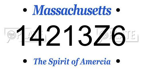 14213Z6 Massachusetts License Plate