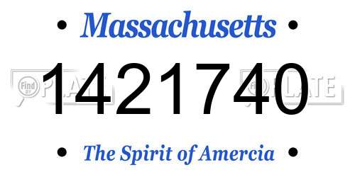 1421740 Massachusetts License Plate