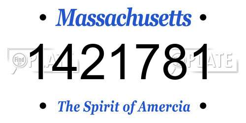 1421781 Massachusetts License Plate
