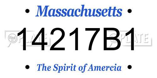 14217B1 Massachusetts License Plate