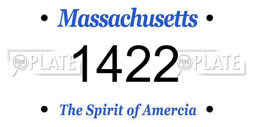 1422 Massachusetts License Plate